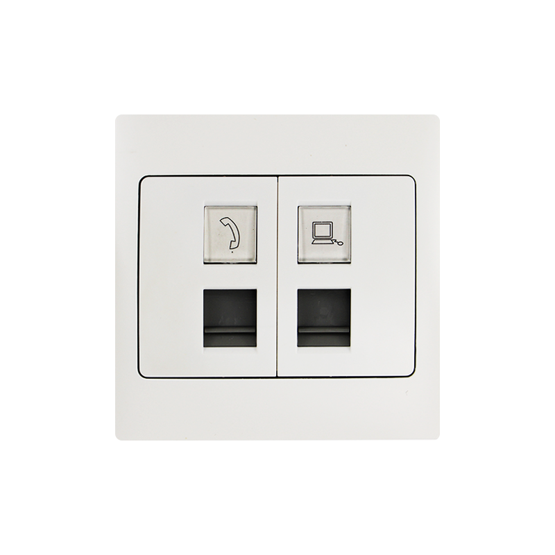 เต้ารับสายแลน 1 สาย พร้อมสายโทรศัพท์ 1 สาย รุ่น HK6889S